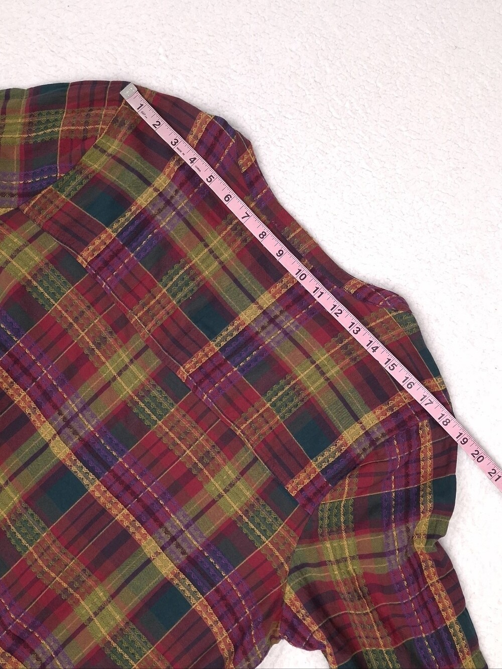 Habitat plaid button up shirt long sleeve Lagenlook artsy boho fall relaxed fit - Picture 6 of 11